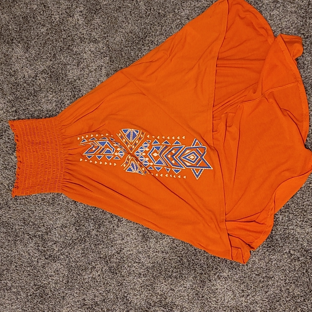 Orange high-low Bongo Tube Top Dress - Small